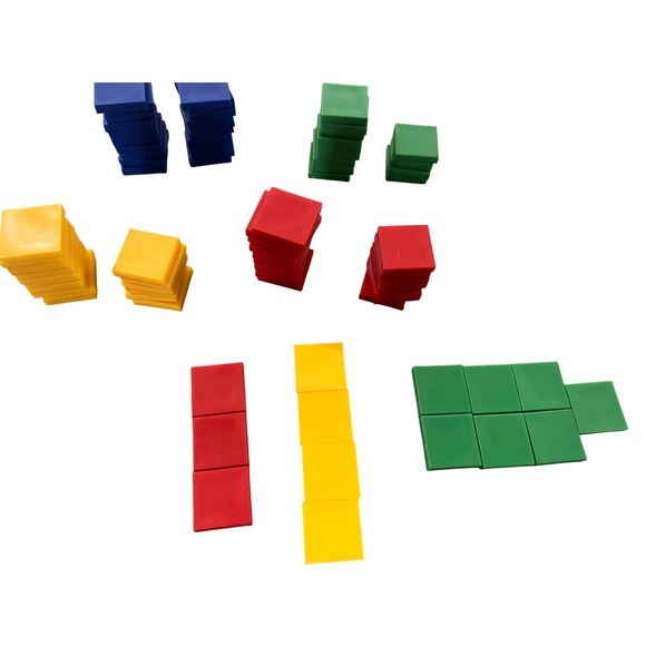 Other - Plastic Math Learning Manipulatives Cubes Tiles Counting Pattern Sorting Blocks